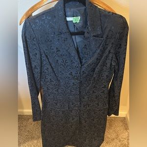 Black Embossed Print Blazer Jacket..